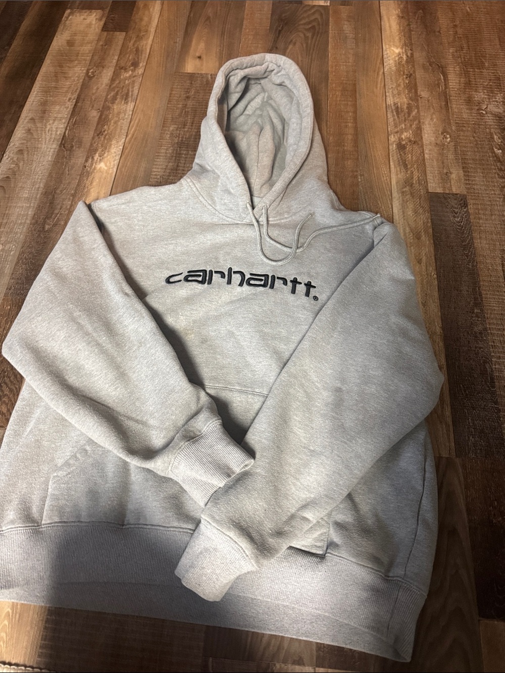 Carhartt Light Gray Pullover Hoodie with Script Logo